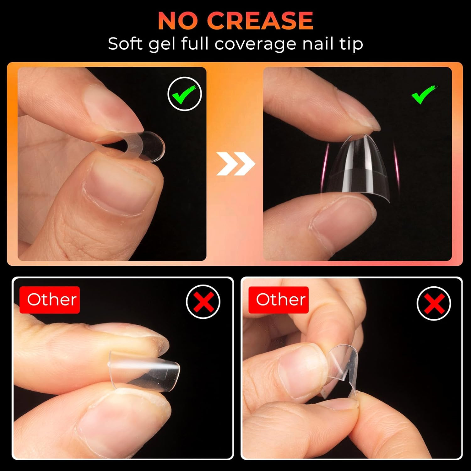 Short Almond Nail Tips 240PCS Half Matte Soft Gel Nail Tips 12 Sizes Short Almon