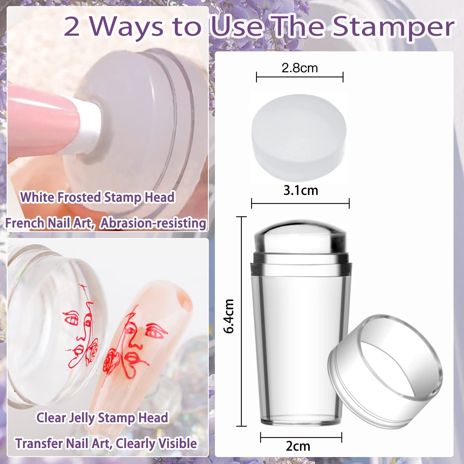 Nail Stamper Kit Nail Art Stamping Plate Set Stamping Nail Polish Gel Stamp P…