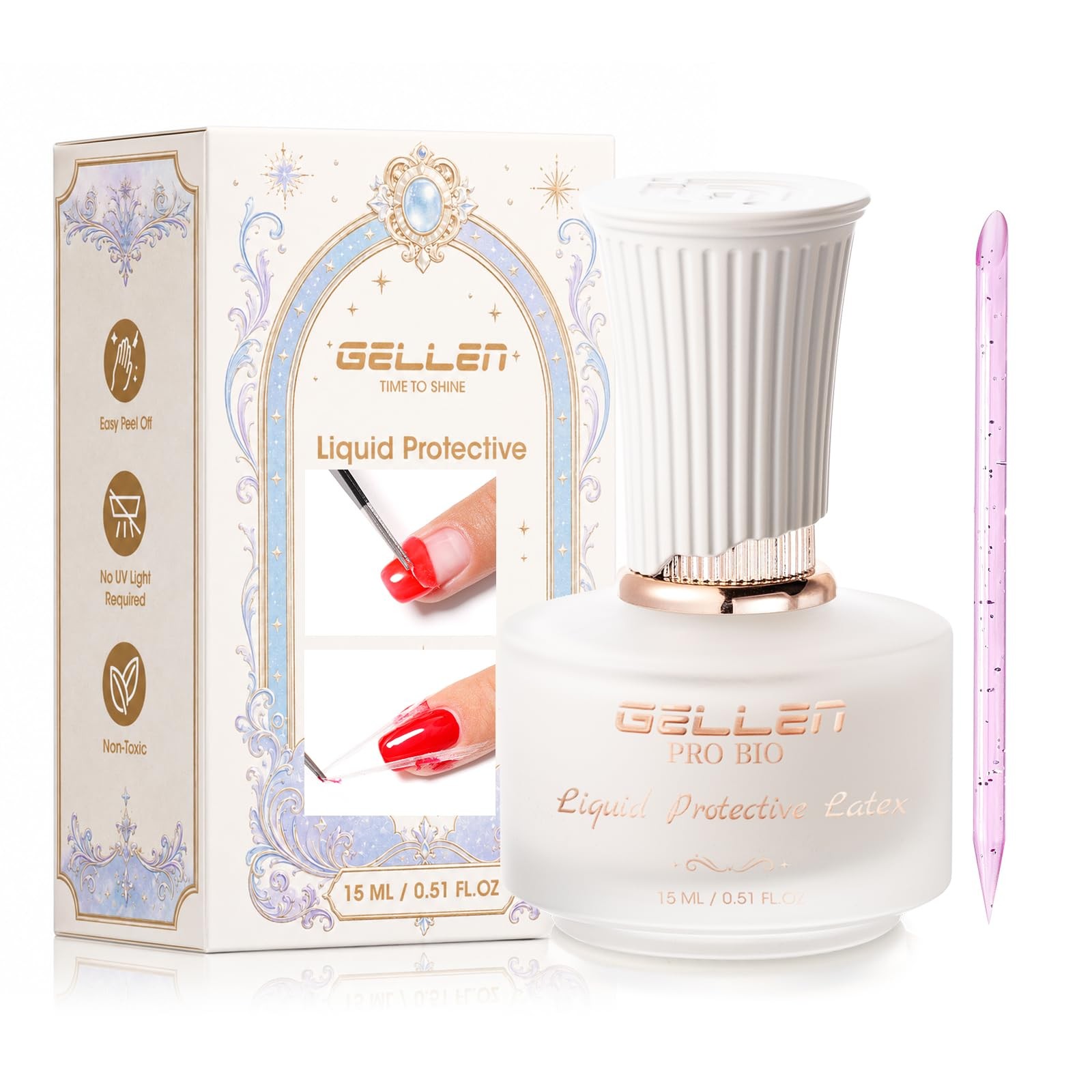 Gellen Liquid Latex for Nail, 2 in 1 Fast Drying Peel off Cuticle Guard | Odo…