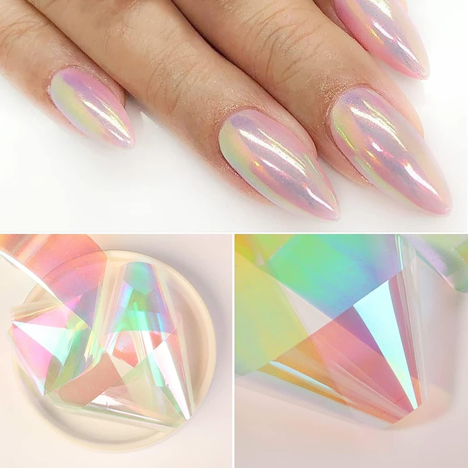 SILPECWEE 10 Rolls Glass Foil Nail Stickers Strips 10 Count (Pack of 1)