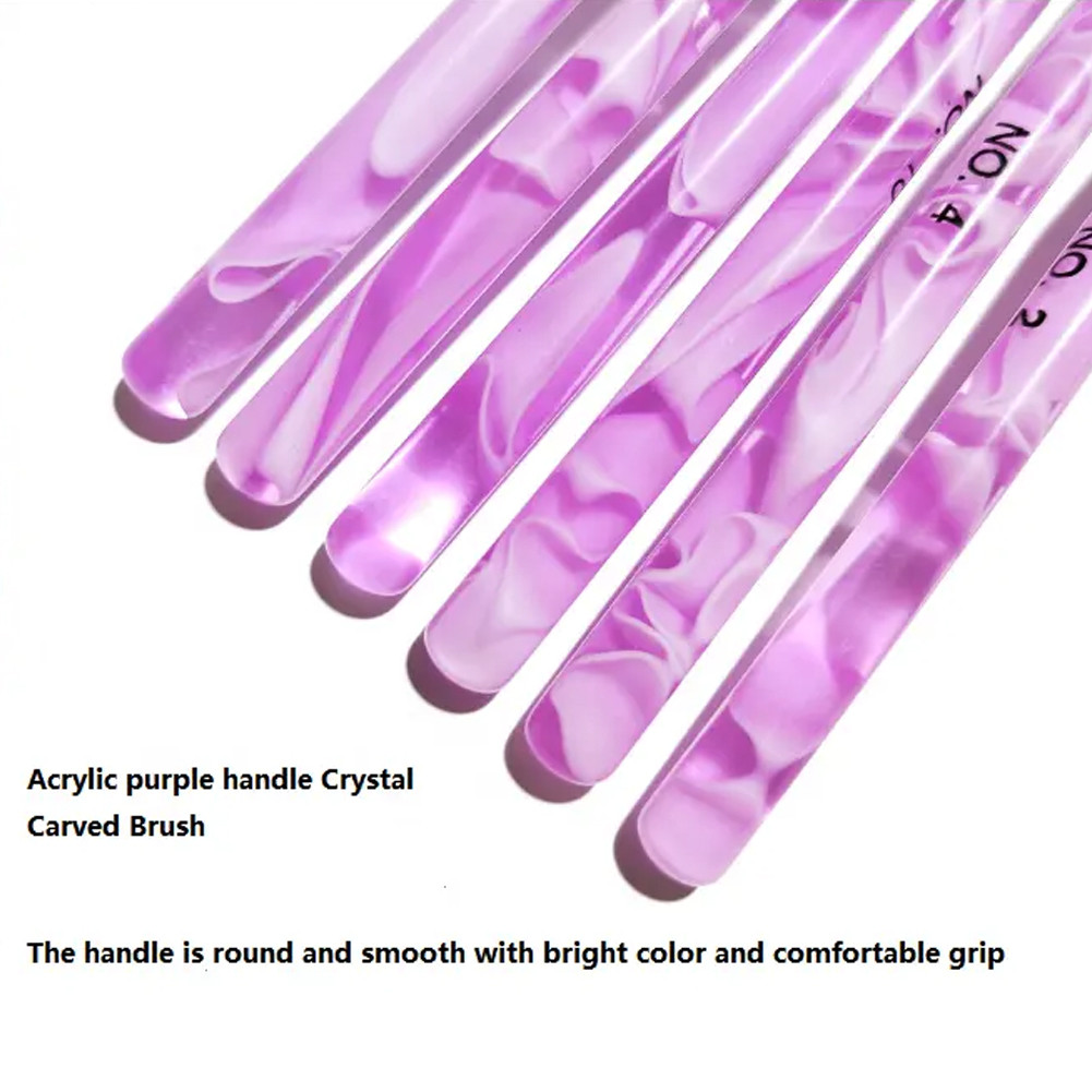 Acrylic Nail Brush Kolinsky Sable Hair 6 Sizes Monomer Powder #2 #4 6 #8 #10 #12