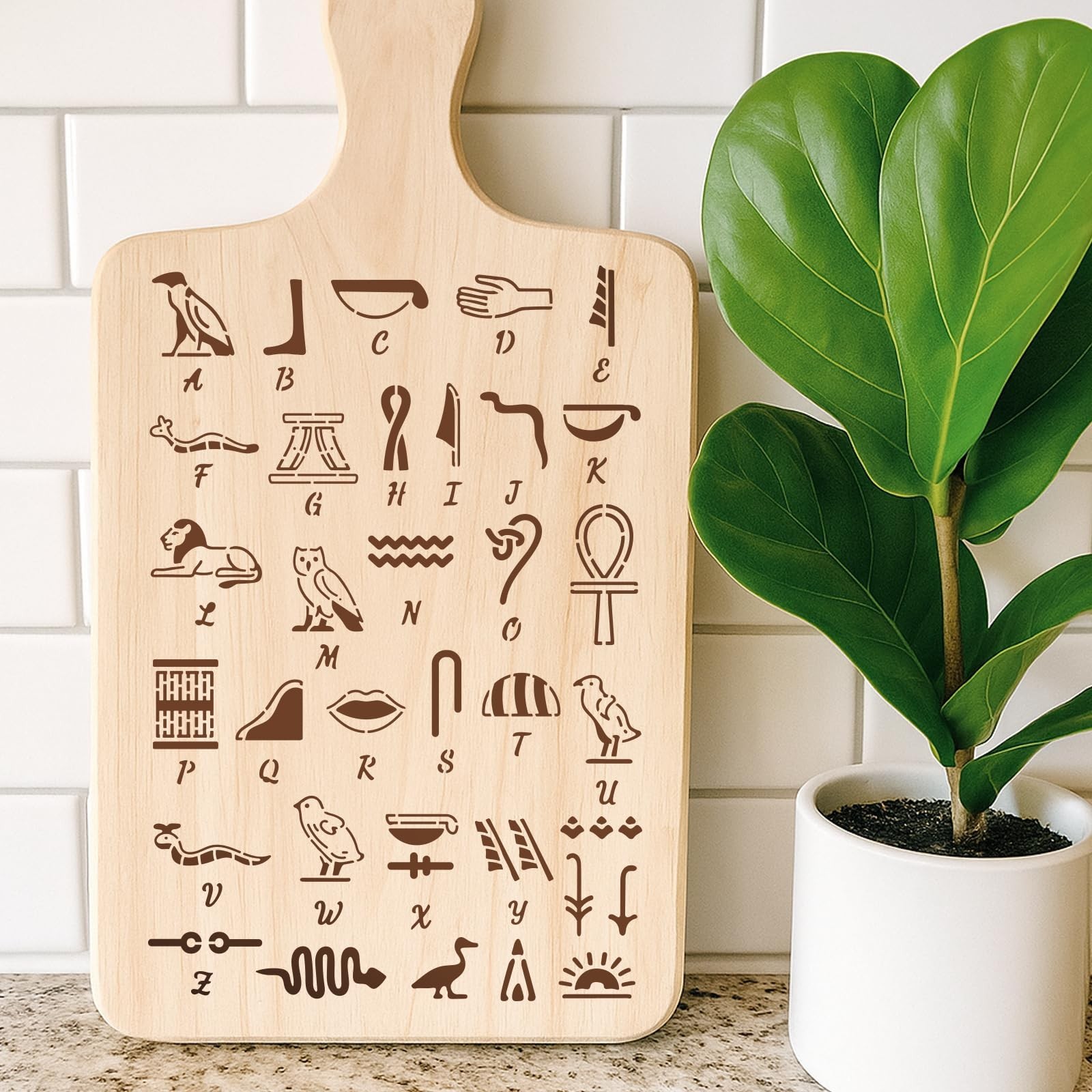 7Pcs Egyptian Hieroglyphs Stencil for Painting PET Templates Ancient Vintage …