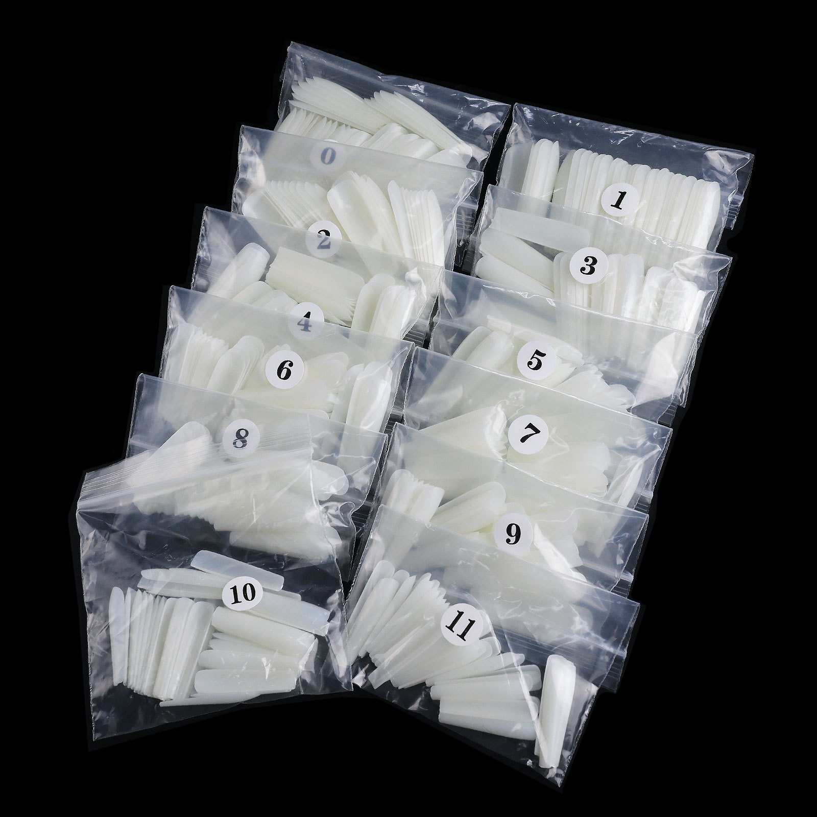 504Pcs 3XL Ballerina False Nail Tips Acrylic Full Cover Fake Nails Clear Natural