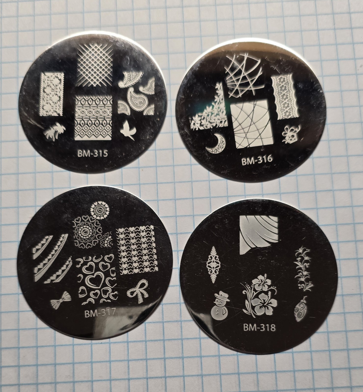 Bundle Monster Maniology Nail Stamp Round Plates Destash Lot 300 Series
