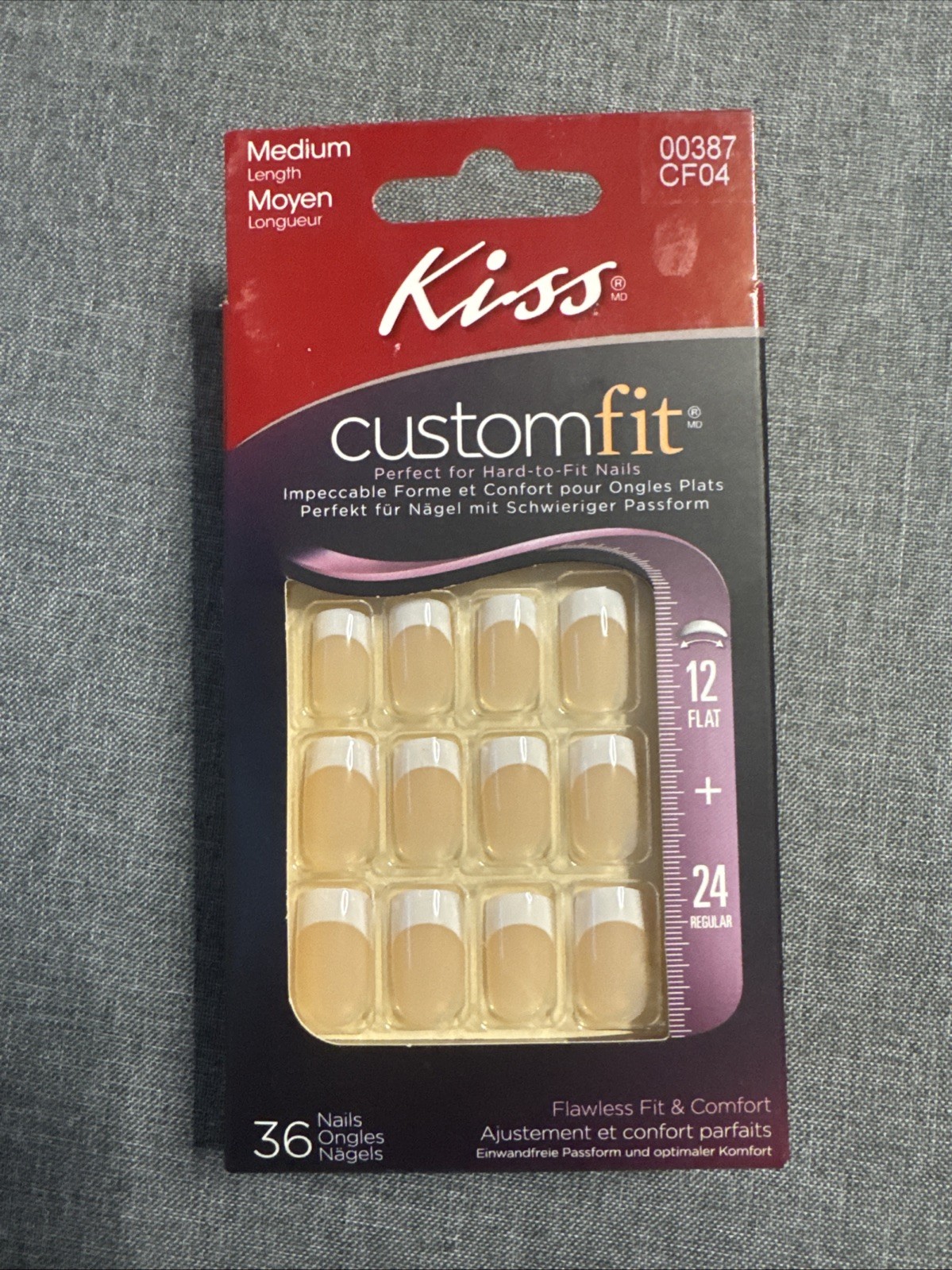 (4x) KISS Custom Fit Real Short Acrylic Strength Tip / Glue Might Be Dried Up
