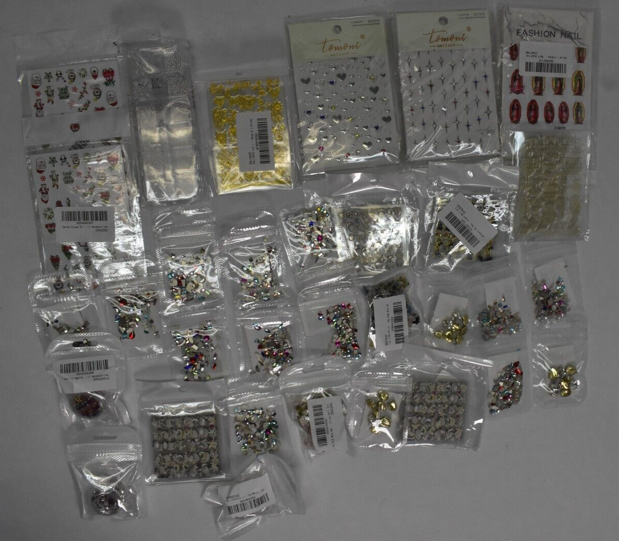 Bulk Lot Nail Art Stickers Decals Accessories Bling Holiday Religious 10 oz
