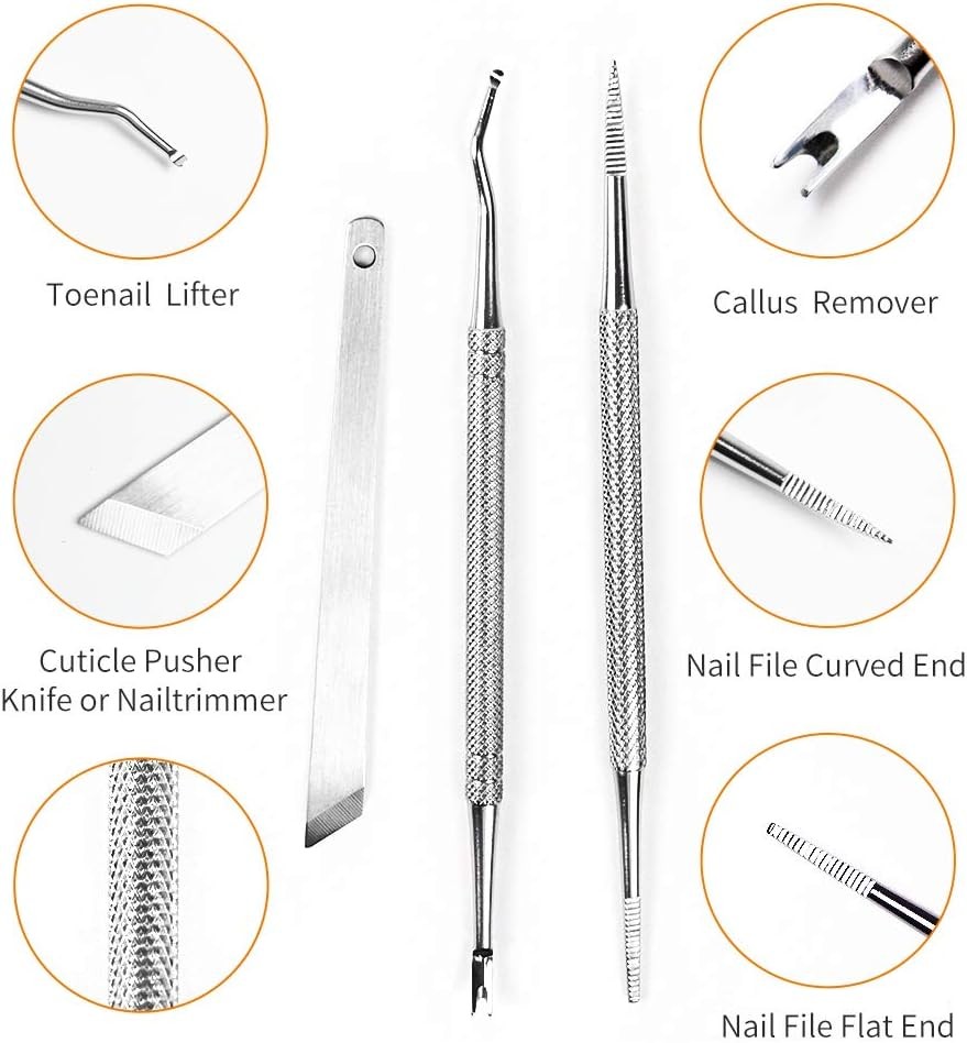 Mani Tools Pedi Tools-Multi-Funct Double End Nail Lifter,
