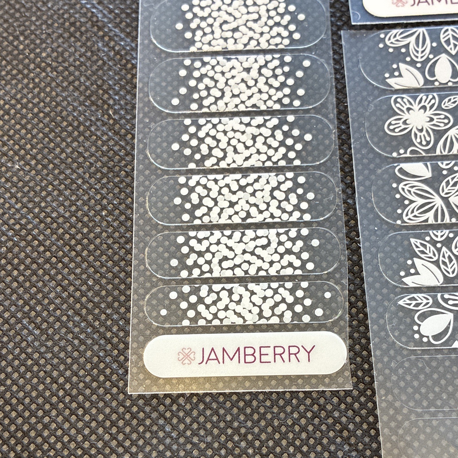 Jamberry Nail Strips 93B1 74A3 LC07 Self-Adhesive Marble WhiteFloral Partial Lot