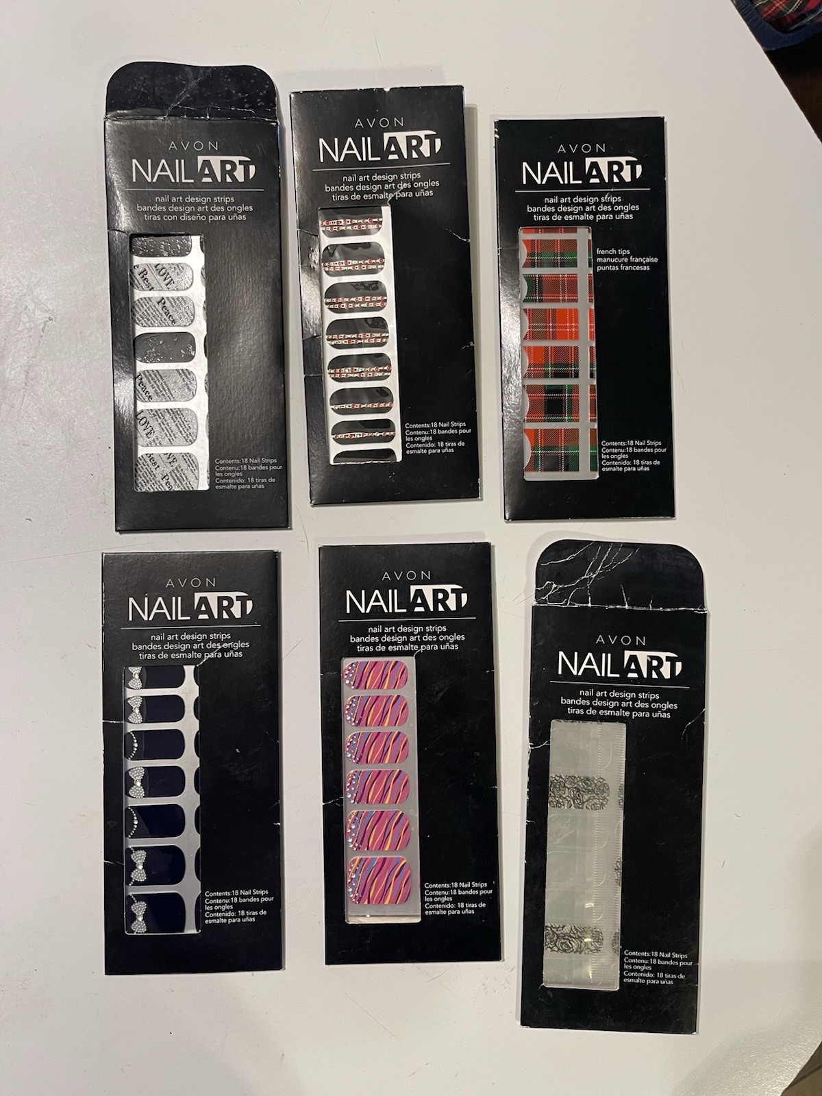 Vintage 90’s Avon Nail Art Lot: 9 Packs Press-On Nails & Design Strips