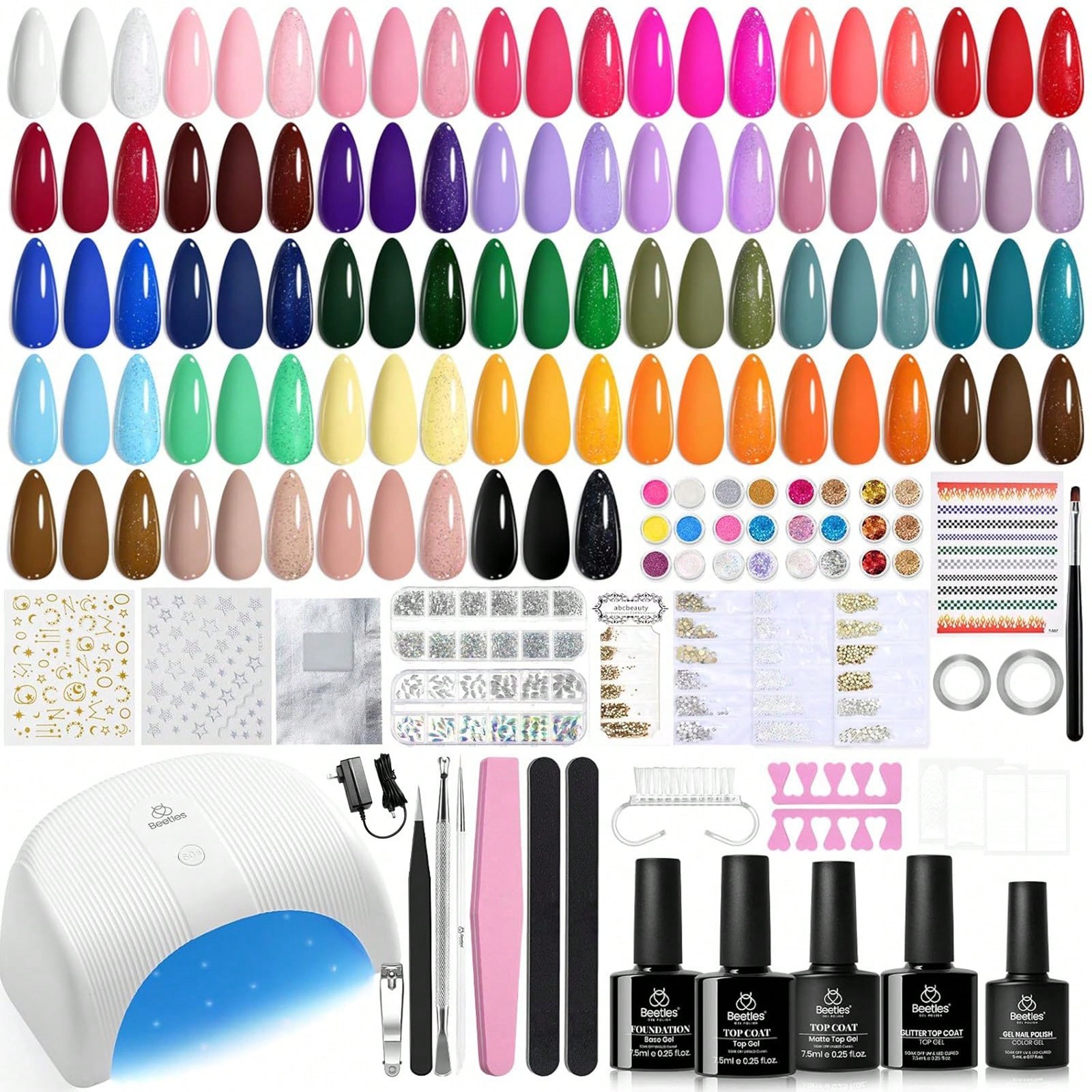Coscelia 30PCS Acrylic Powder Set Glitter Nail Powder With 30ML Acrylic Liquid N