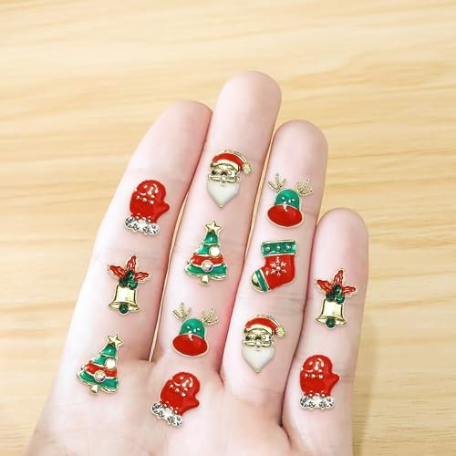 1 Box 30pcs 3D Nail Art Christmas Charms for Nails Christmas Charms KIT1