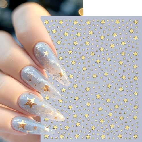 Star Nail Art Stickers 8 Sheets 4th of July Nail Decals Star Nail Stickers 15