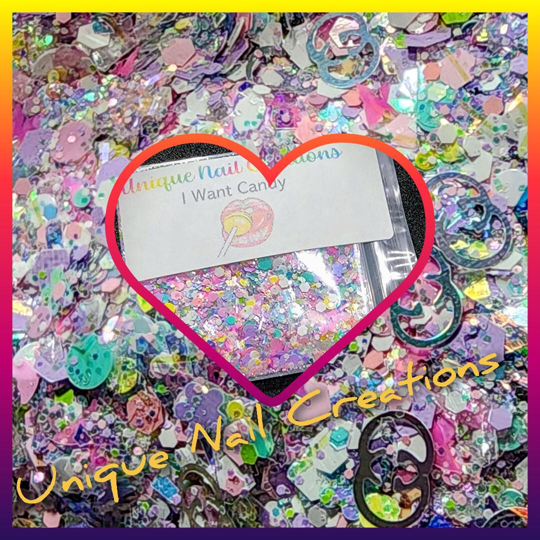 Limited Edition Glitter Mix~I WANT CANDY~Nail Art/Body Glitter/festival/Slime