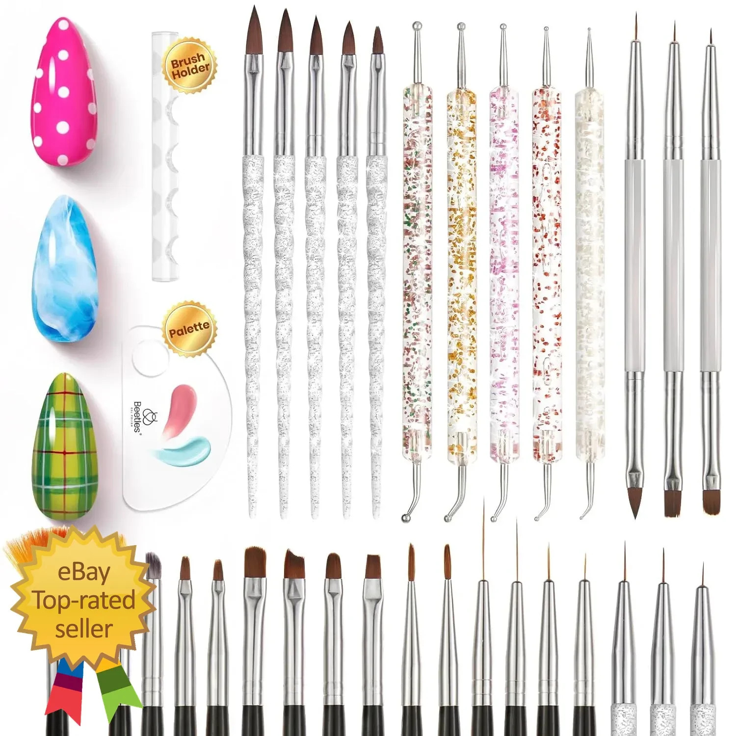 Beetles 31PCS Nail Art Brushes Dotting Tools Liner Pens Manicure Set