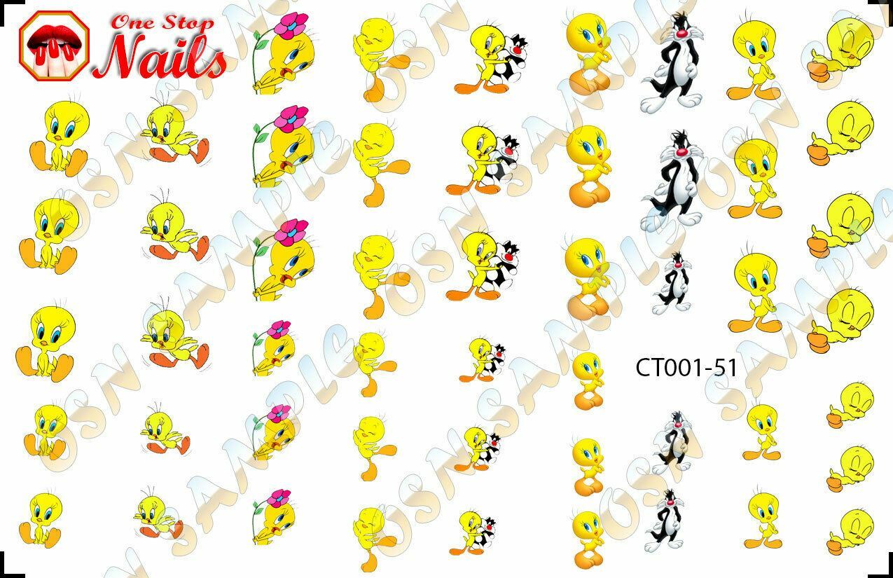 Tweety Cartoons Nail Art Stickers with Tweety Transfers Decals CT001-51