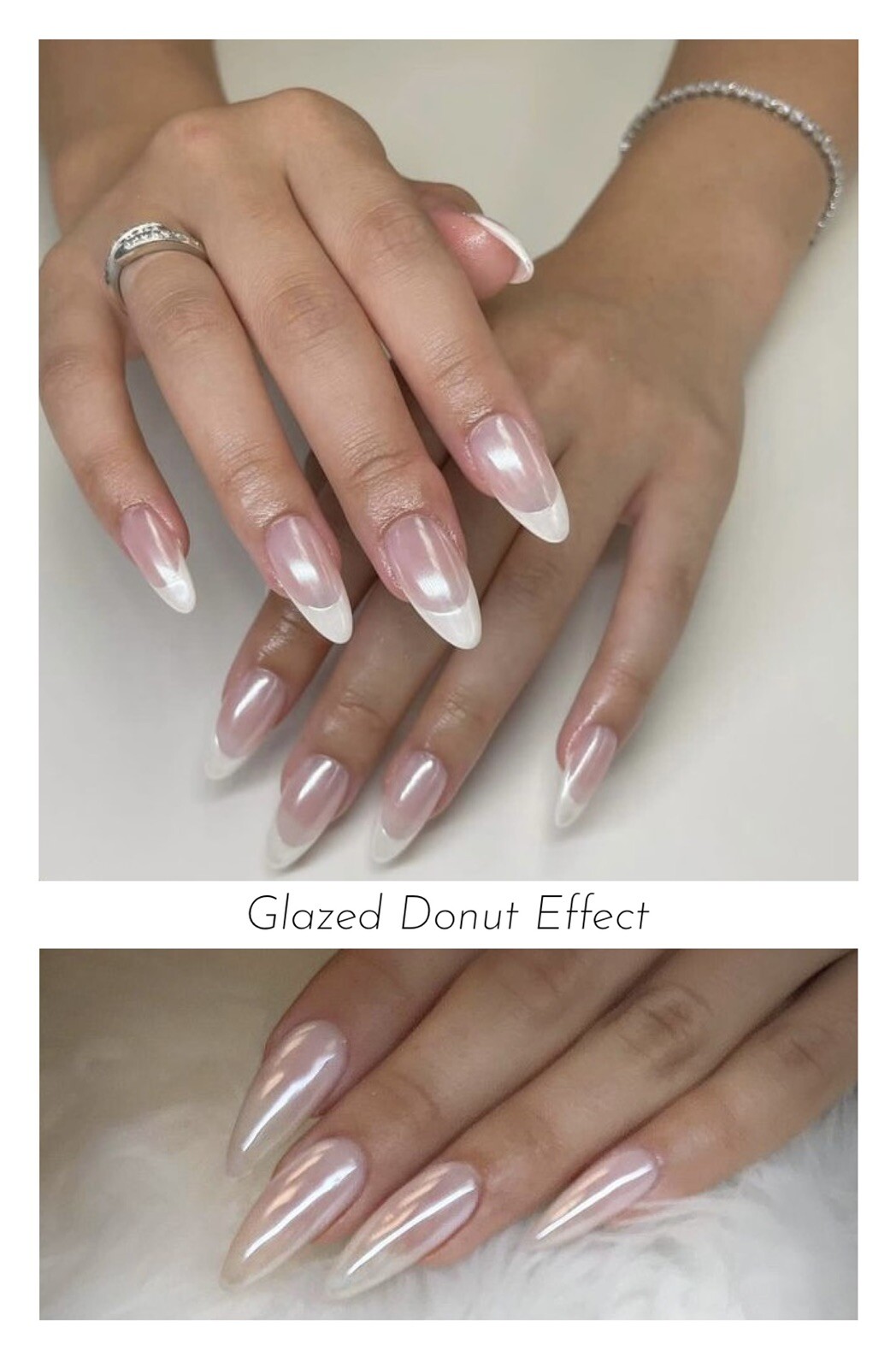 Translucent White Nail Shimmer Pearl Chrome Powder Mirror Effect Glazed Donut UK