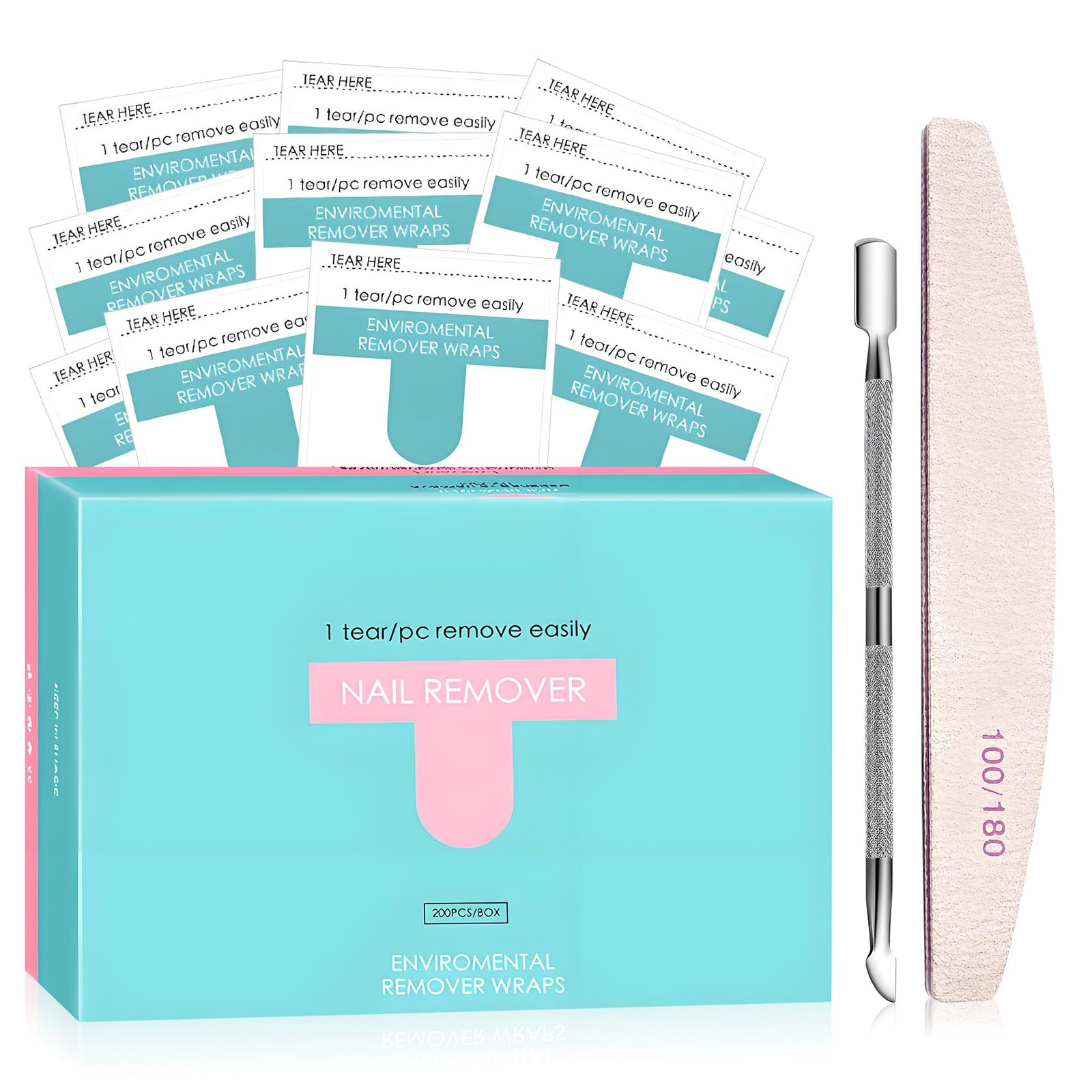 LZXLUKGIR Nail Polish Remover Wipes,200 Pack Individually clear