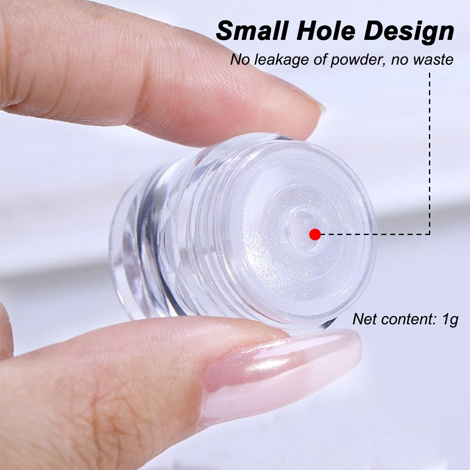 White Pearl Chrome Nail Powder for Gel Nails Clear Glazed Donut
