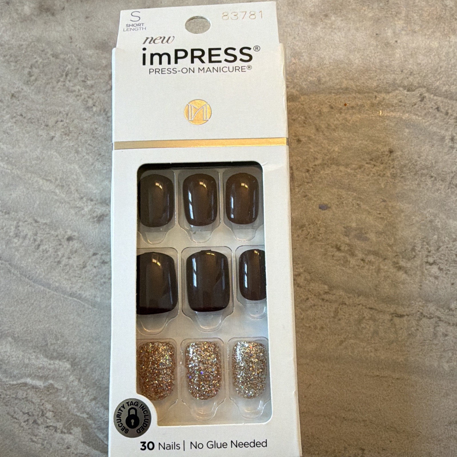 imPRESS Press-On Nails Self-Adhesive Short Square Shiny Multicolor 10 Packs