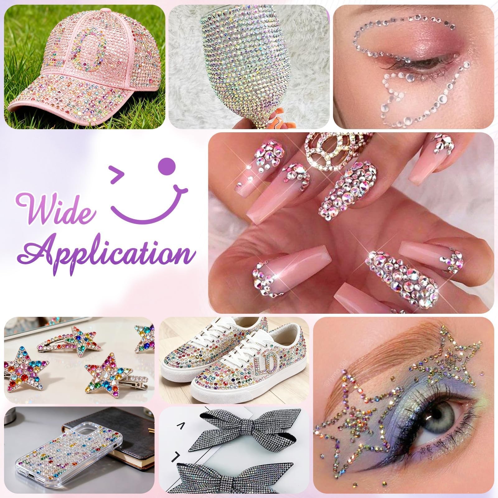 50000Pcs 40 Colors Resin Jelly Rhinestones for Bedazzling, 3mm Multicolor Fla…