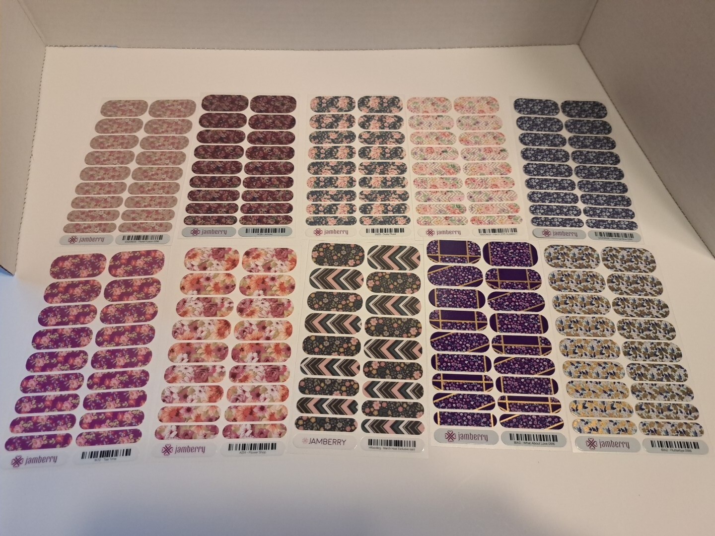 Jamberry Nail Wraps Lot of 10 Full Sheets Spring Florals
