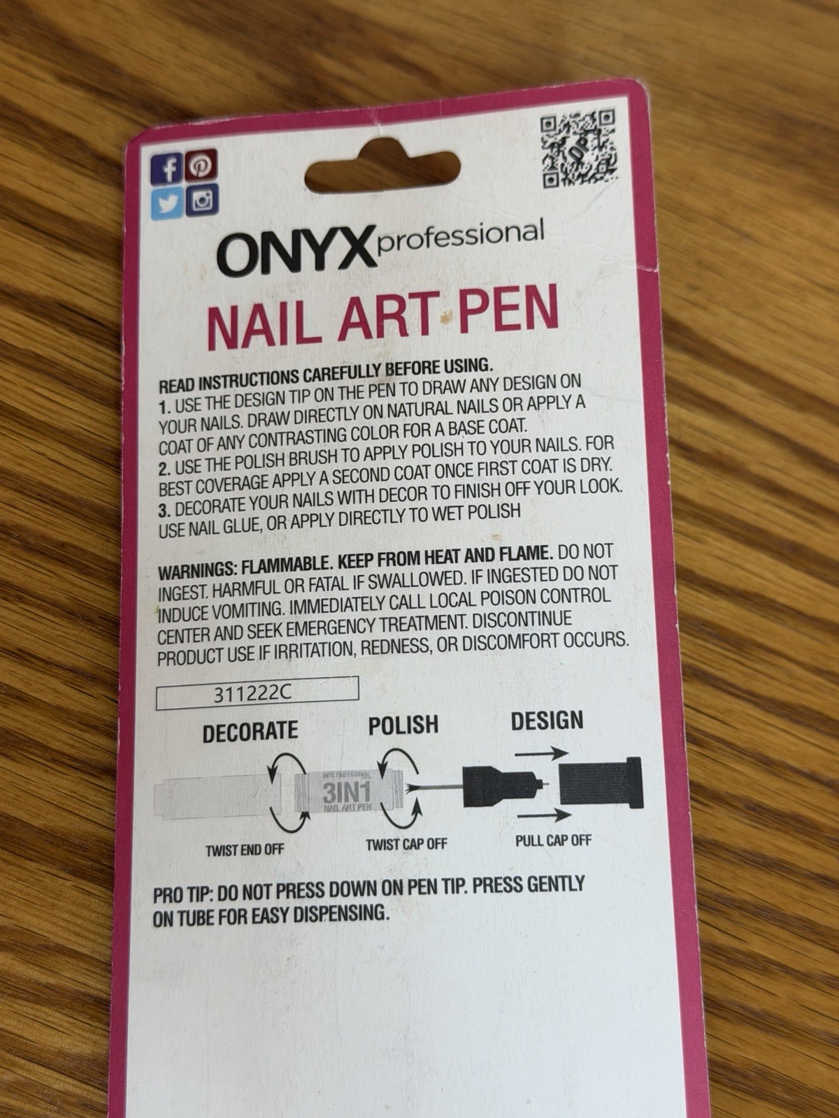 Set of 2 Onyx Professional Nail Art Pen Silver Glitter NEW Sealed