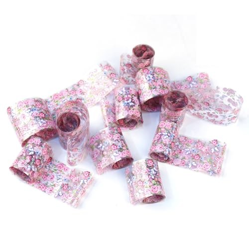10 Rolls Flower Nail Foil Holographic Nail Art Foil Nail Transfer Foil Paper