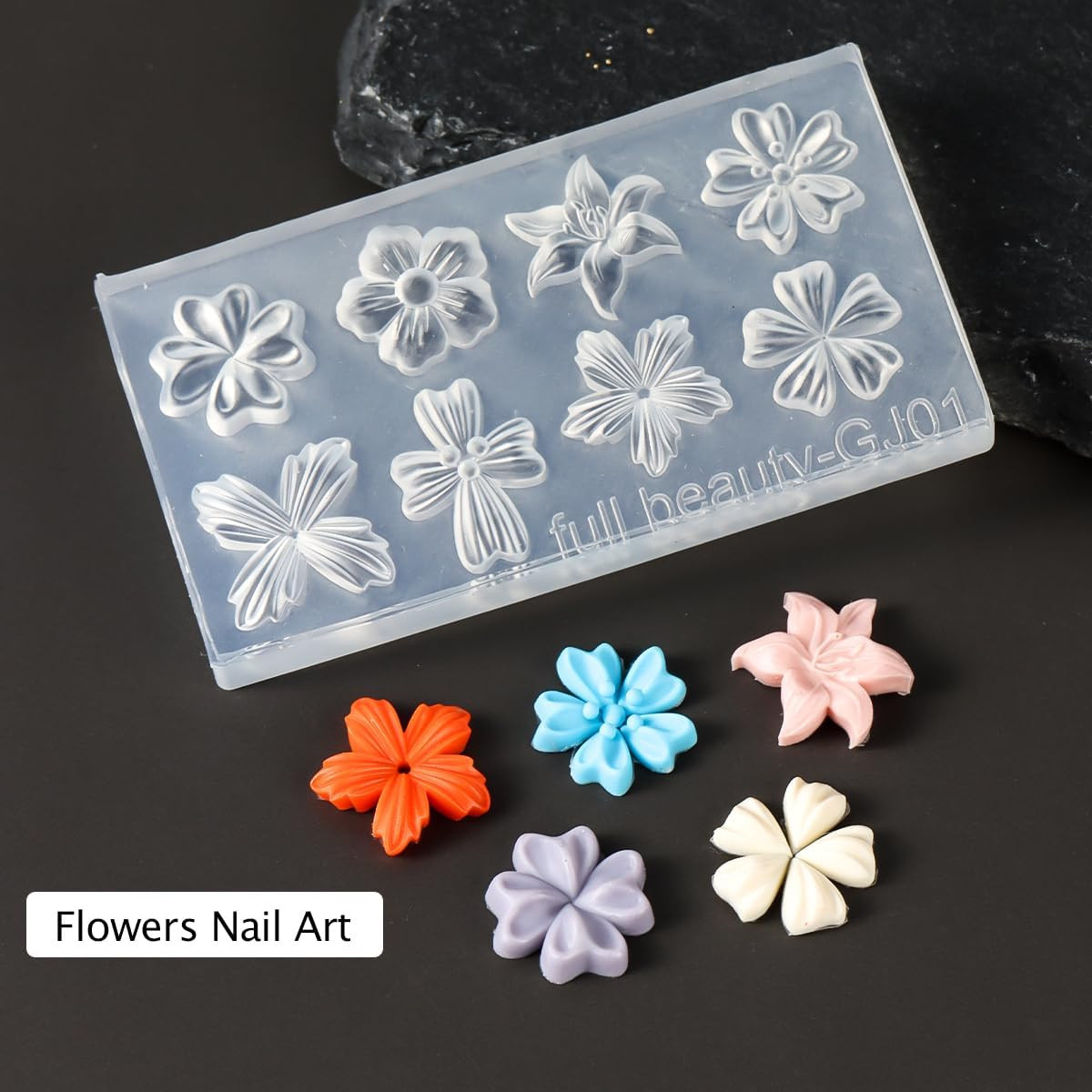 3PCS Silicone Nail Art Molds for 3D Floral Designs and DIY Resin Crafts