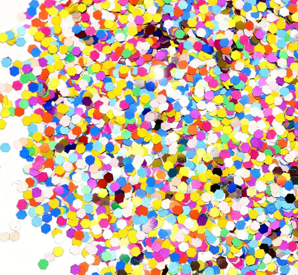 10g Hexagon Sequin Pack Mixed Colors PVC Flakes for DIY Crafts Nail Art 3mm