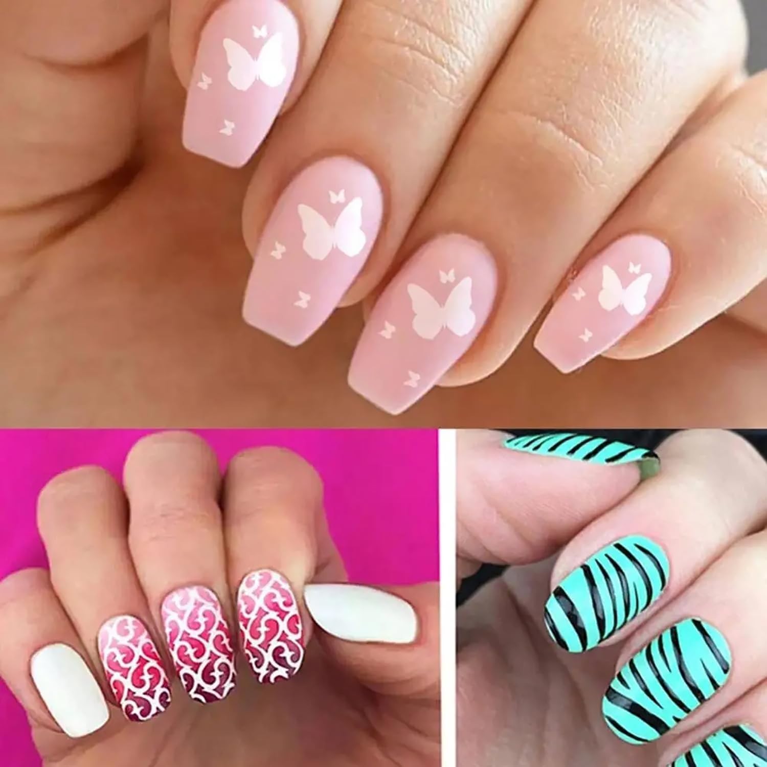 Airbrush Nail Stickers 24 Sheets Vinyl Decals for Custom Nail Art Designs