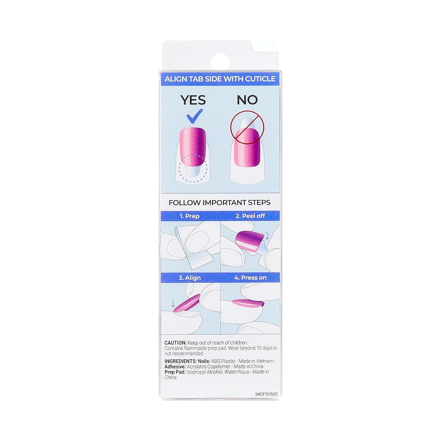 No Glue Mani Press On Nails, ColorFX, ‘Diamond Drip’, Pink, Short Size, Oval …