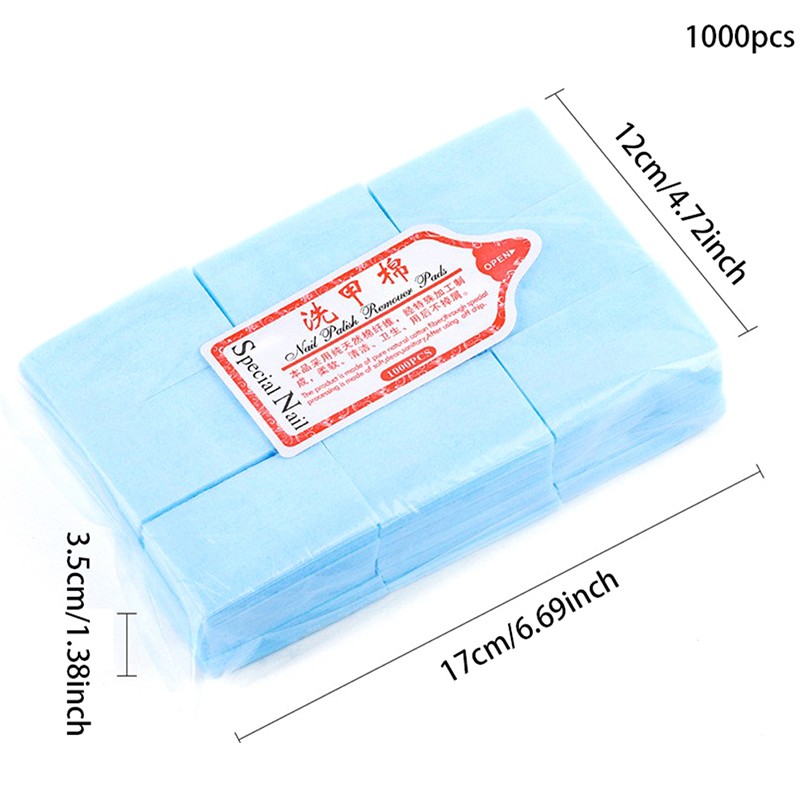 1000 Pcs Acrylic UV Gel Tips Cotton Nail Polish Remover Cleaner Wipes Lint F-y-