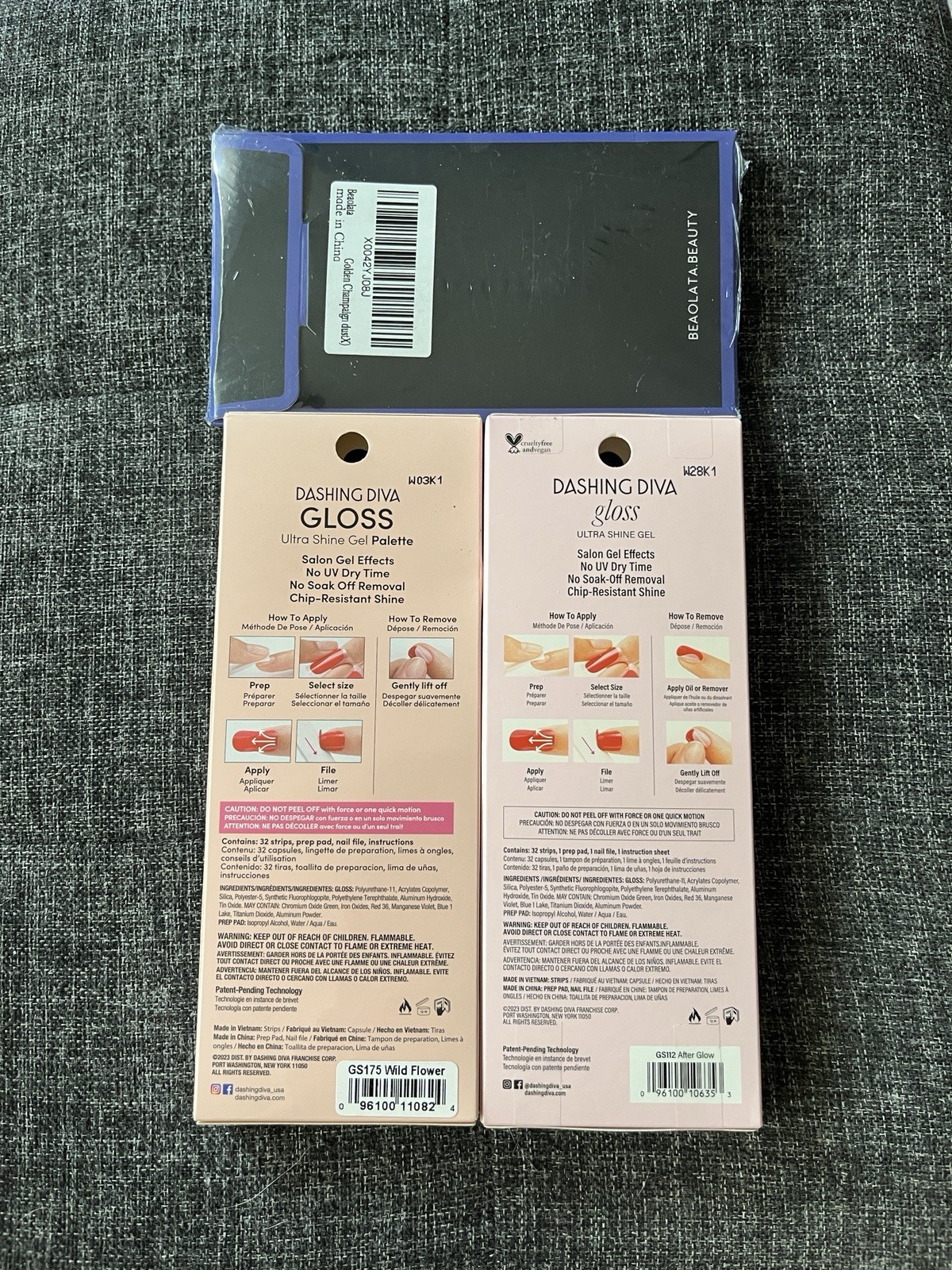 Dashing Diva Gloss Ultra Shine Gel & Beaolata Beauty Nail Polish Strips Lot of 3