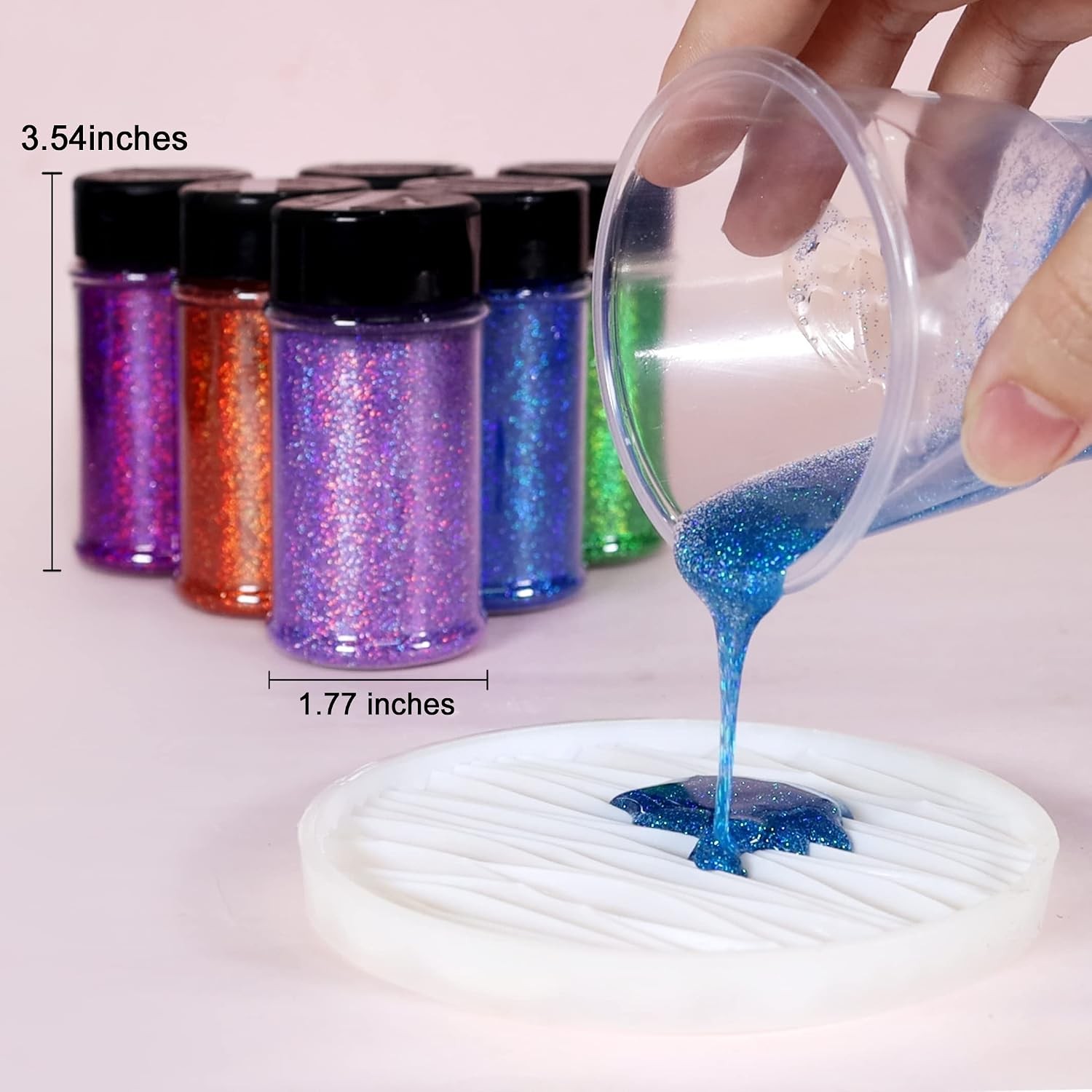 Holographic Ultra Fine Metallic Resin Glitter Powder Fine Glitter Makeup Nail