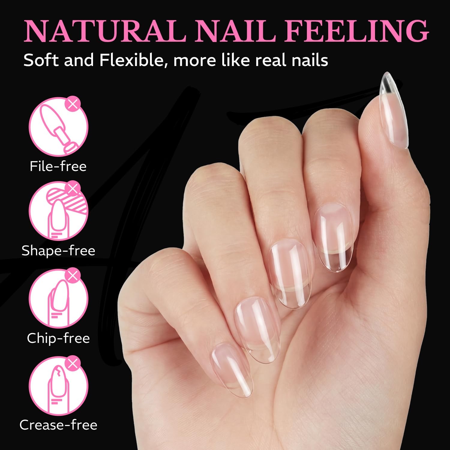 Short Oval Round Nail Tips, 600pcs Pre 600 Piece Assortment,