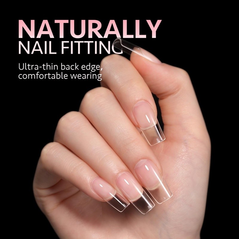 Break-Resistant Nail Tips Soft Gel Flexible Natural Look 240Pcs Nail Art Salon