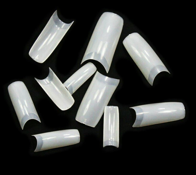 500-1000 pcs DIY Coffin Nail Tips Long Square French False Nails Natural