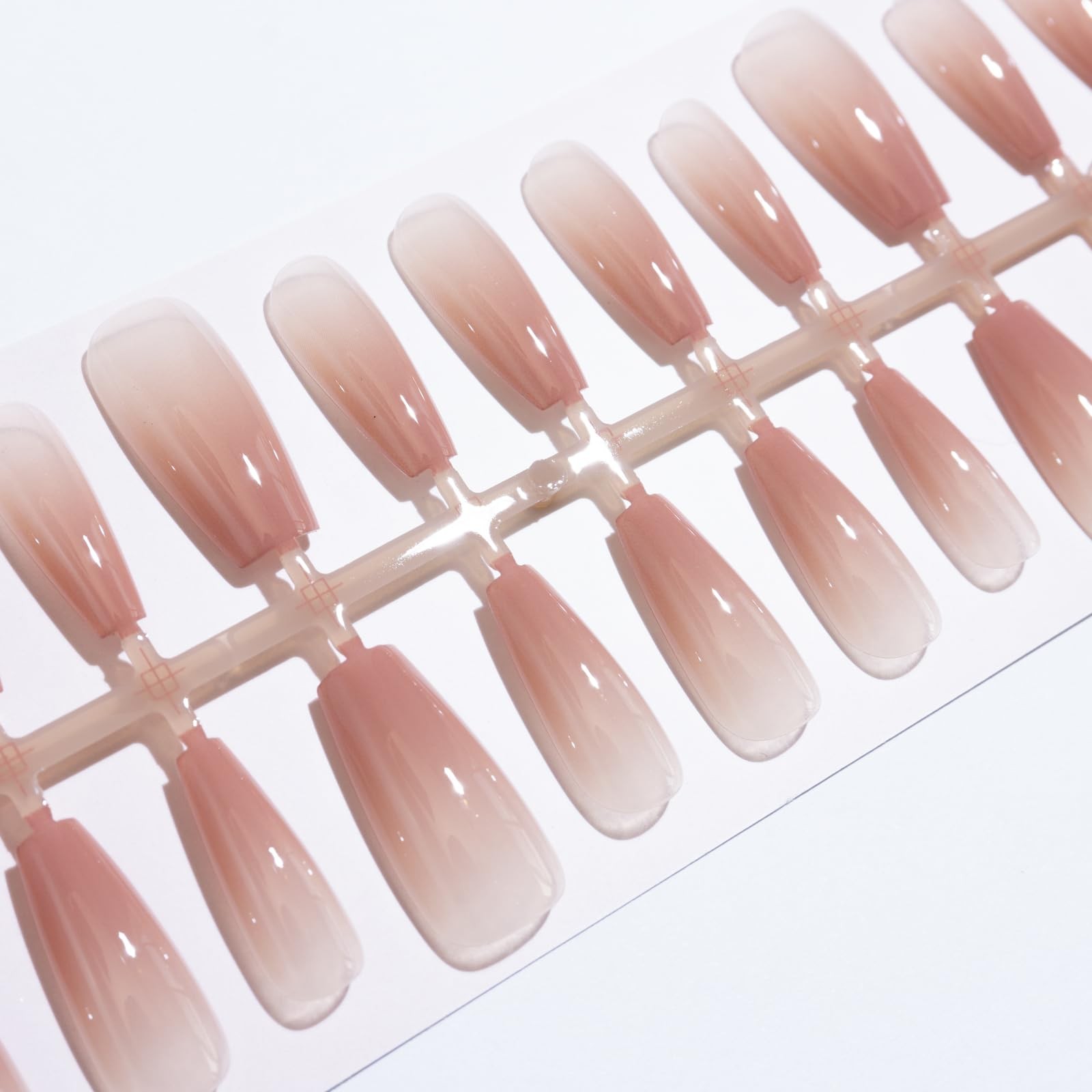 Glossy fake nails – 30 Piece XS S M Sprayed Gel Press on Nails feminine Blush…