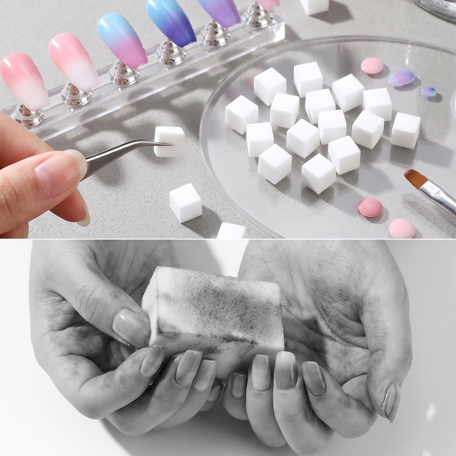 1-5Set Mini Nail Sponges for Gradient Nails Design Square Applicators Salon Home