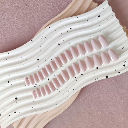 Pastel Pink Press On Nails Short – Acrylic Press On Nails Almond, dusty pink
