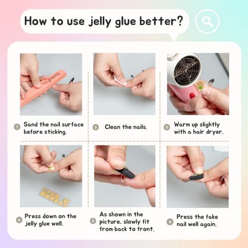 Adhesive Tabs 25 Sheets for Press On False Nail Large size for hands/25 sheet