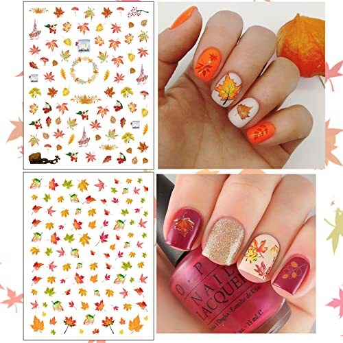 3D Thanksgiving Nail Decals Stickers, Self Thanksgiving Day, 10 Sheets