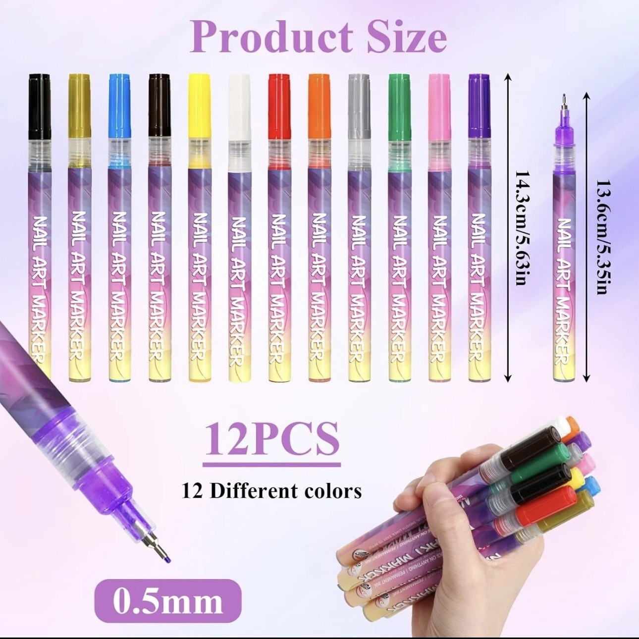 Nail Art marker 12 Pack/12 colors