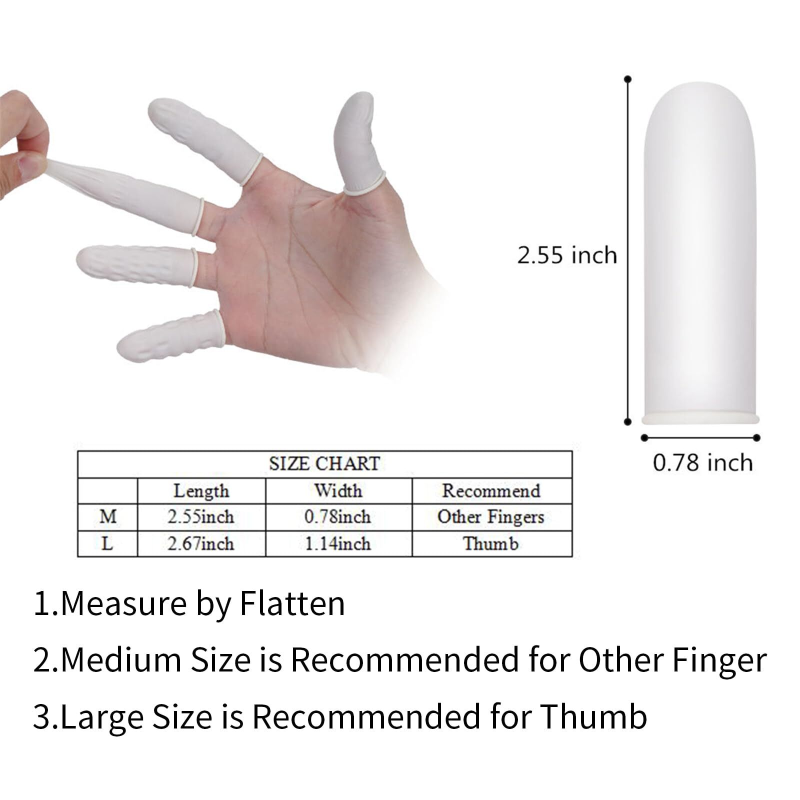210 Pcs Disposable Latex Finger Cots Rubber Finger Sleeve Thumb Protector