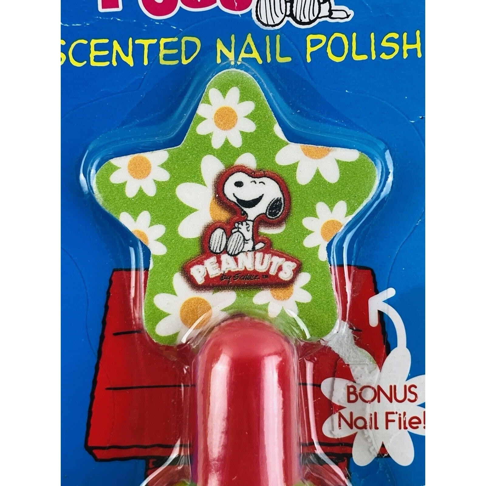 Peanuts Woodstock Apple Flavored Nail Polish NOS Snoopy w/ Nail file Green Peace