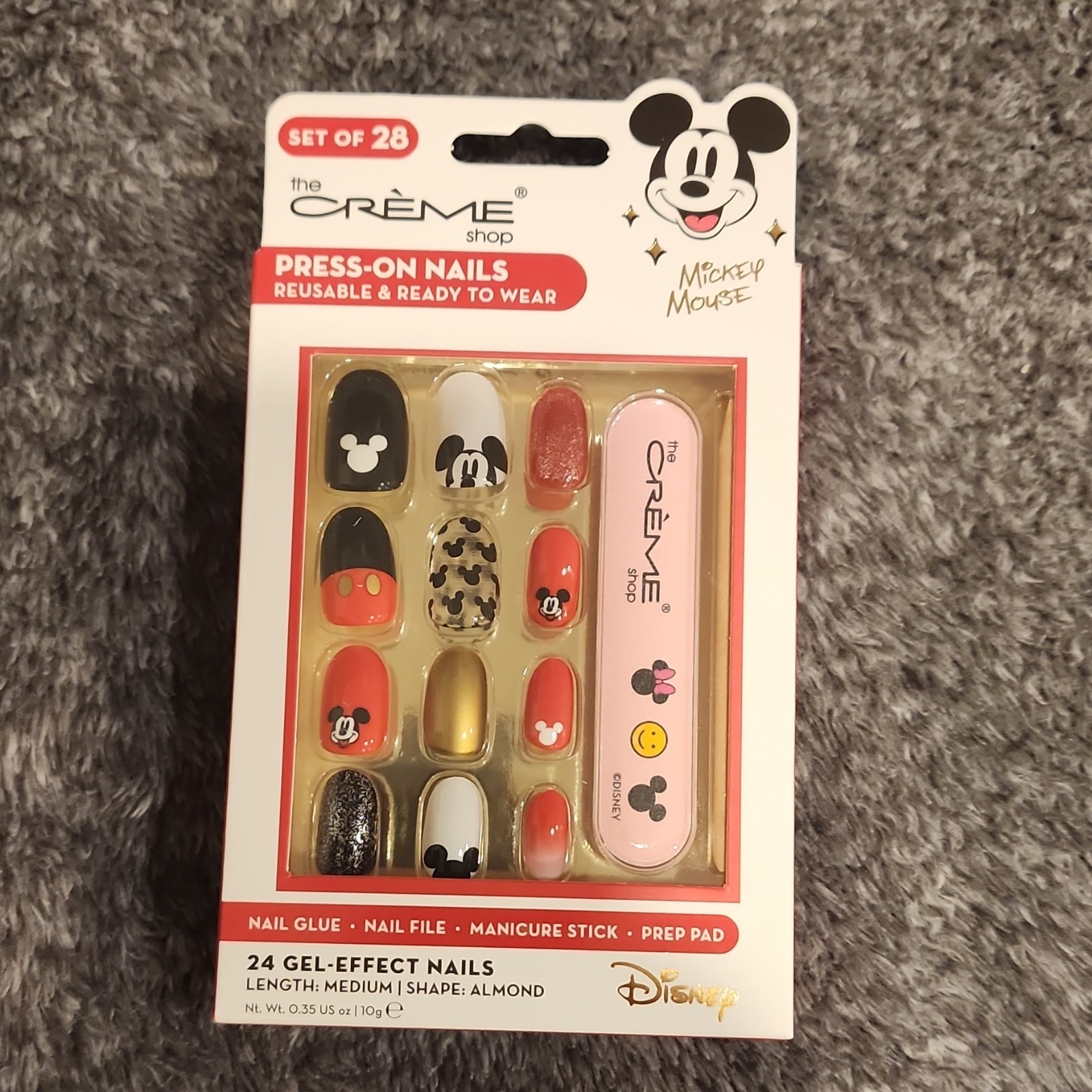 The Crème Shop Disney Mickey Mouse Gel Press-On Nails Medium Almond Multicolor