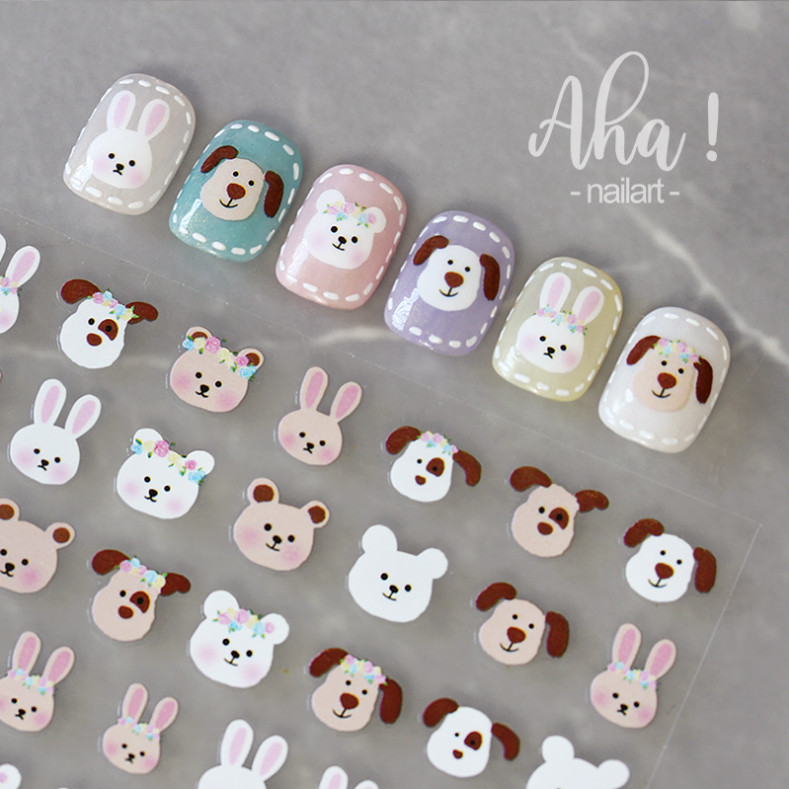 3D Nail Art Stickers Rabbit Bunny Carrot Series Decals Self Adhesive NH20