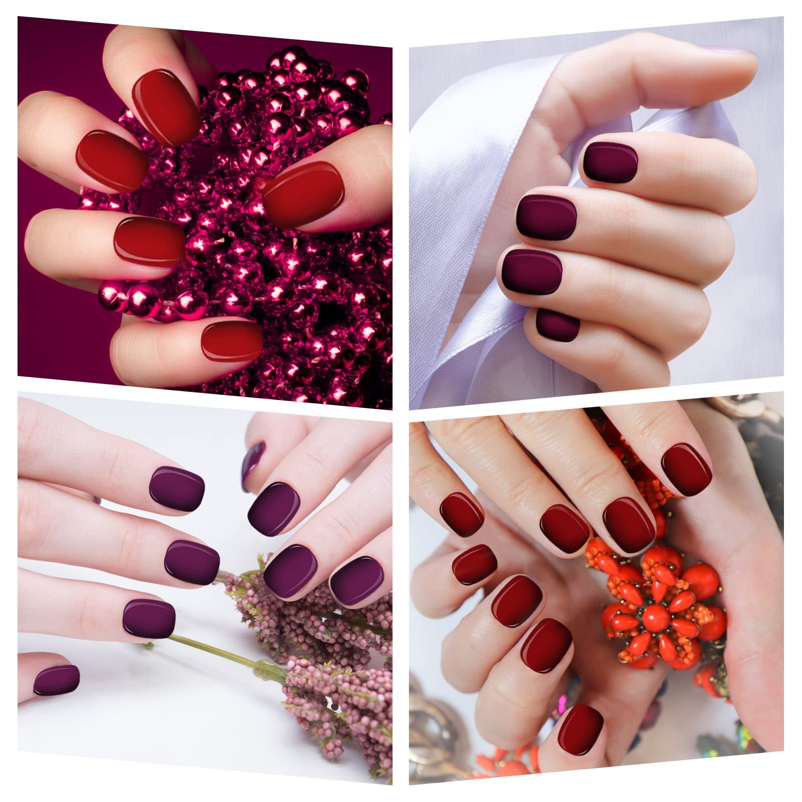 Honoson 720 Pieces Short False Square Artificial Fake Nails Full Cover nails