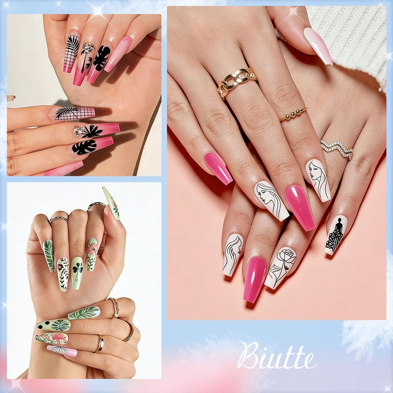 Nail Stamping Plates Set 15PCS Nail Art Stamping Kit Nail Stamp Tools Supplies