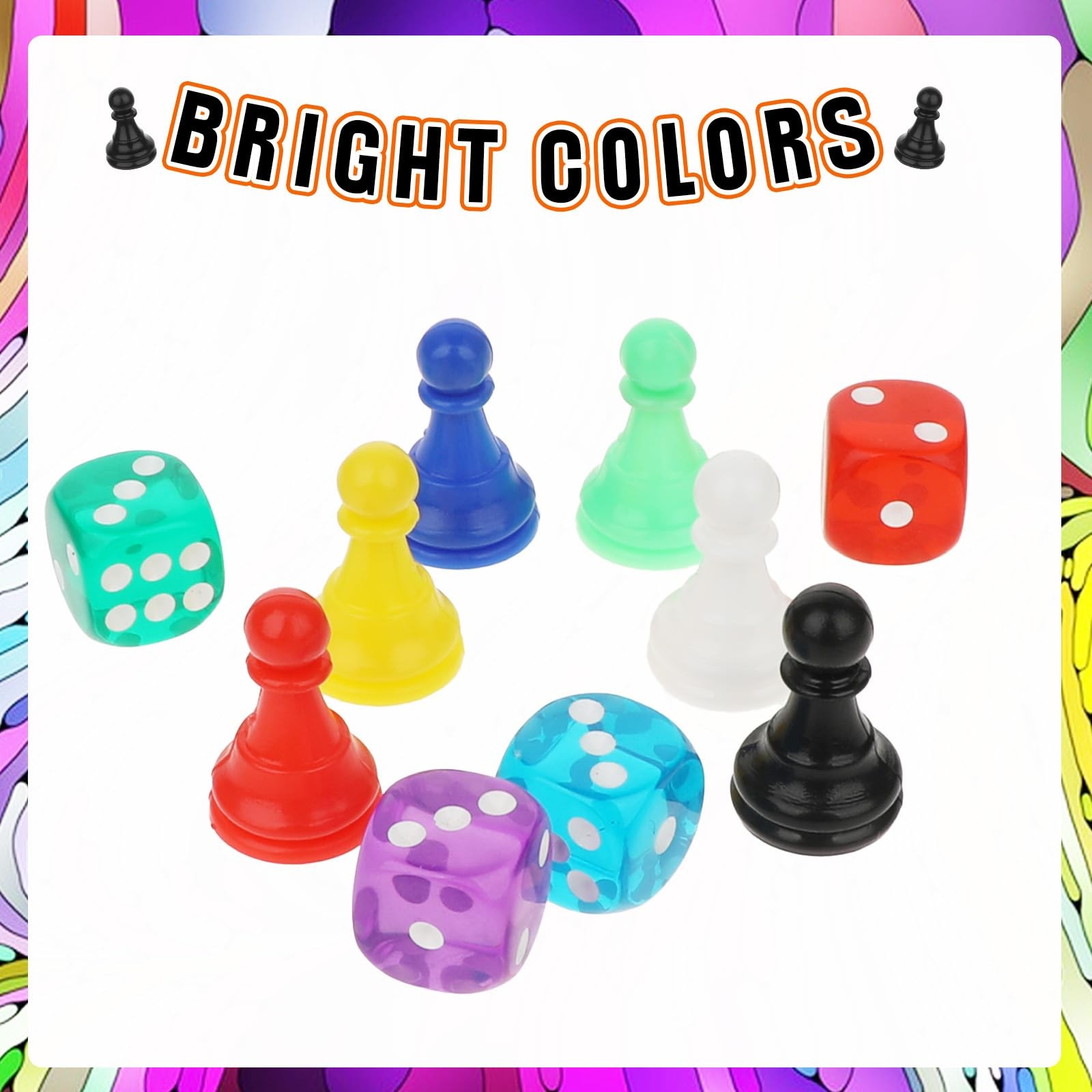 28pcs Multicolor Board Game Pieces, 0.61 inches x x 0.1